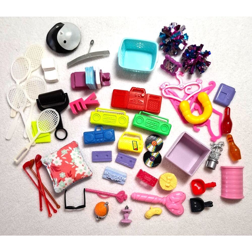 Barbie Size Accessories Lot Mixed Boombox Laundry Sports Replacement Miniature